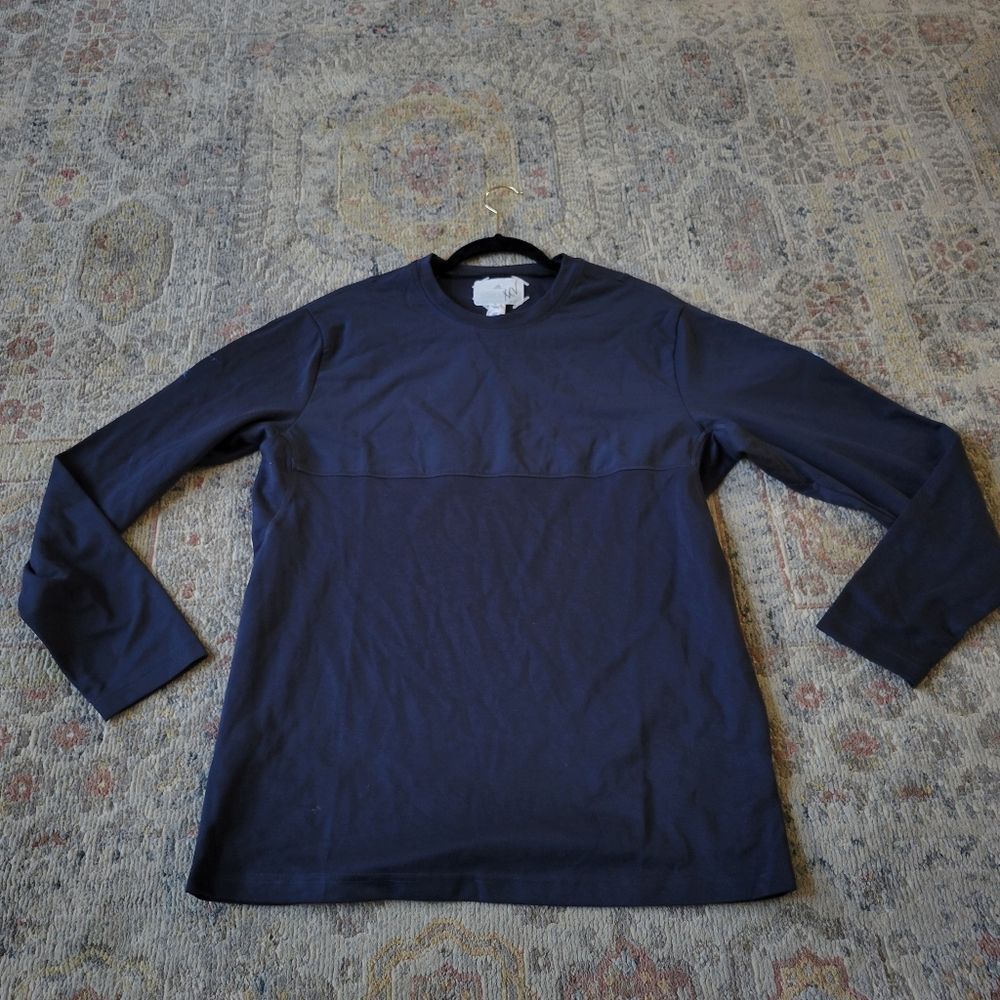 BNWT Blue Mens Golf Adidas Long sleeve Embroidered Top - Picture 5 of 16